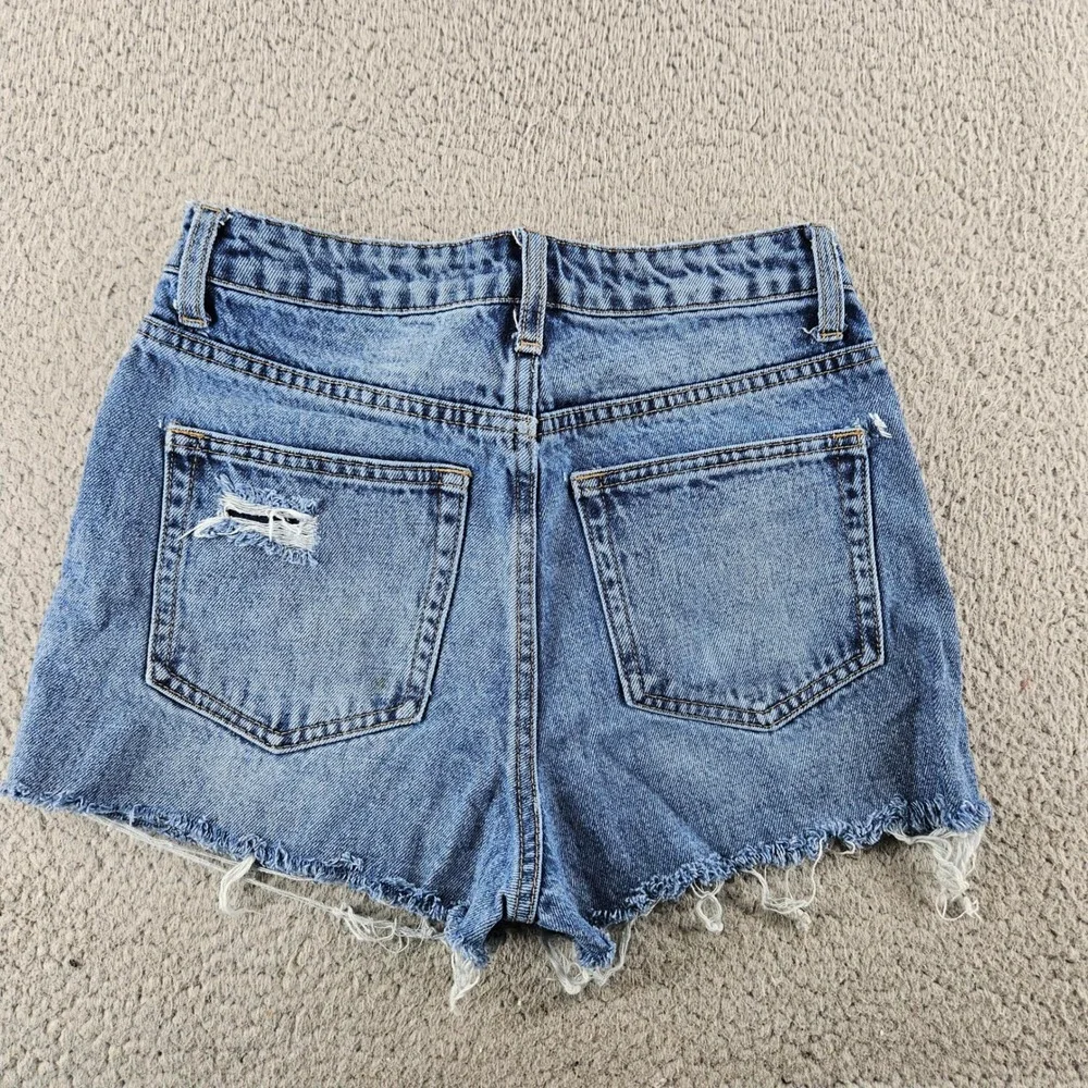 Bridge by Gly Jean Shorts‎ Wonmens 24 Blue Mom Fit Distressed Denim Boho Beach